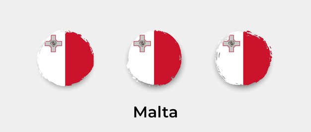 Vettore illustrazione di vettore dell'icona delle bolle del grunge della bandiera di malta