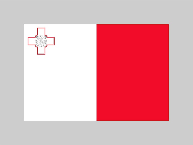 Colori ufficiali della bandiera di malta e proporzione illustrazione vettoriale