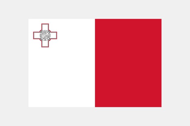 Malta flag original color and proportions