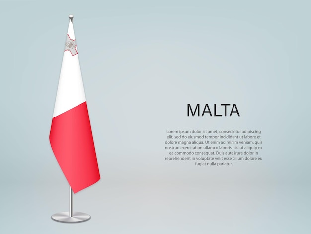 Malta hanging flag on stand Template forconference banner