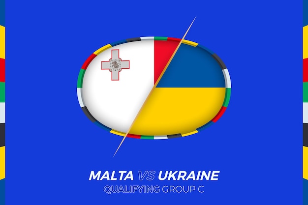 Malta vs Oekraïne icoon voor kwalificatiegroep C voor Europees voetbaltoernooi