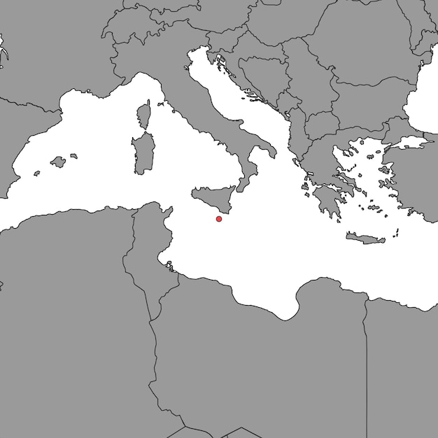 世界地図上のマルタ ベクトル図