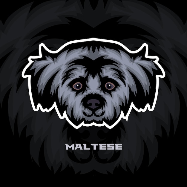 Maltese dog face vector stock illustration dog mascot logo dog face logo vector