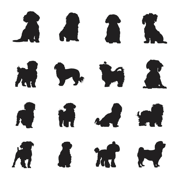 Maltese dog silhouettes