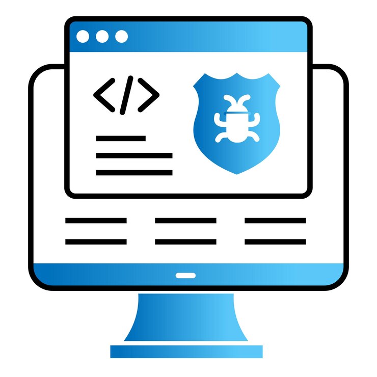 Vector malware protection vector icon representing cybersecurity and virus prevention safety concept