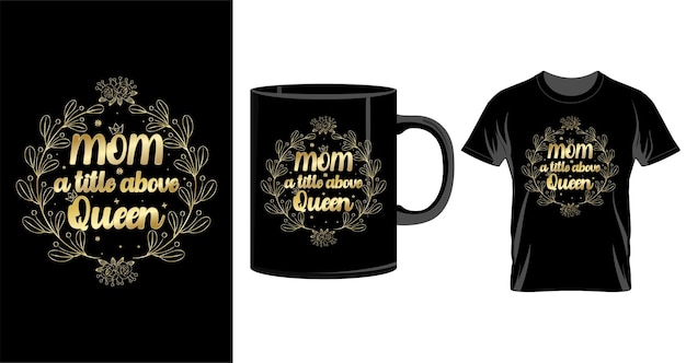 Mam een titel moederdag luxe mok en t-shirt print item ontwerp vector