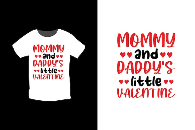 Mama en papa's Little Valentine T-shirt Design, Valentijnsdag T-shirt ontwerpsjabloon