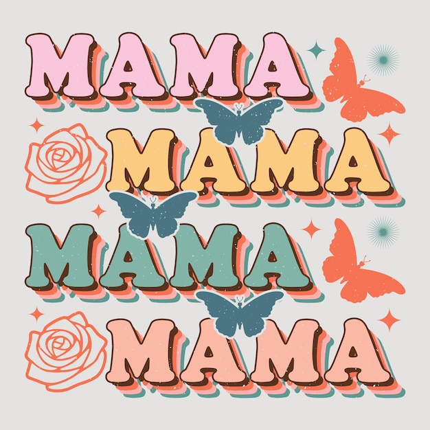 Vector mama mama moedersdag t-shirt grafisch