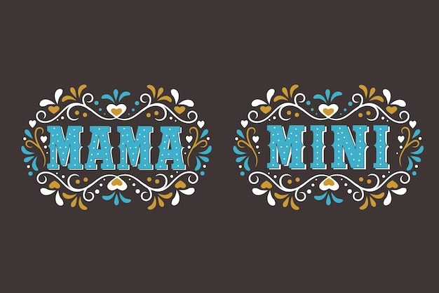 Mama mini creative typography art template