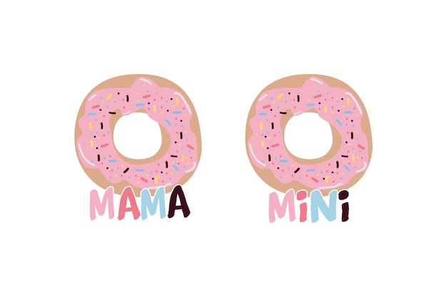 Mama mini donuts dag kunst voor t-shirt