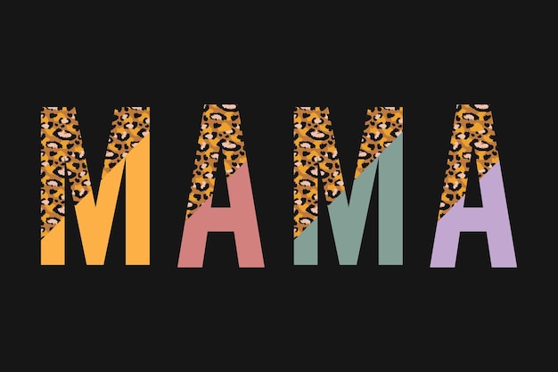 Mama T-shirt met halve luipaardprint