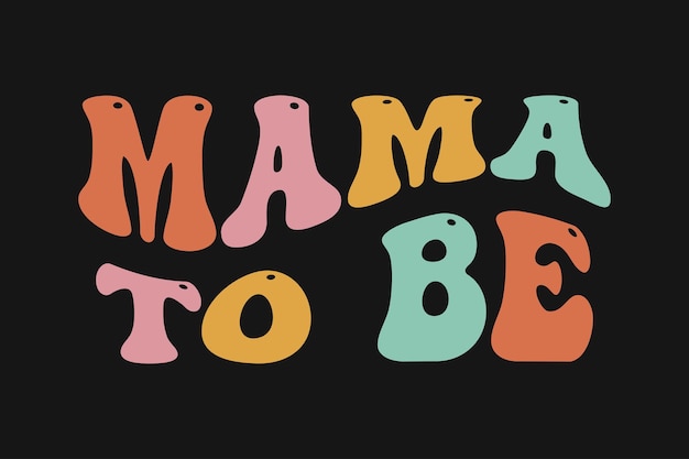 Mama To Be Retro T-shirt met golvend typografie