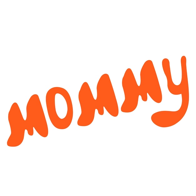 Mama vector hand belettering oranje