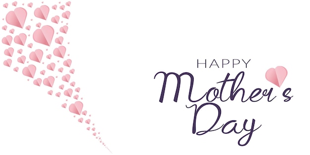 Mama wenskaart. Vector roze liefdesymbolen in de vorm van een hart en Happy Mother's Day.