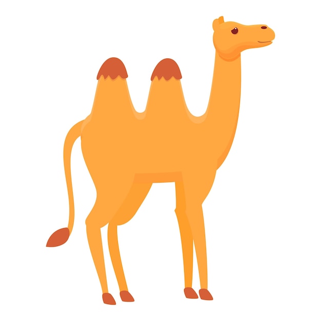 Икона млекопитающего верблюда Карикатура на млекопитающем верблюде векторная икона для веб-дизайна изолирована на белом фоне