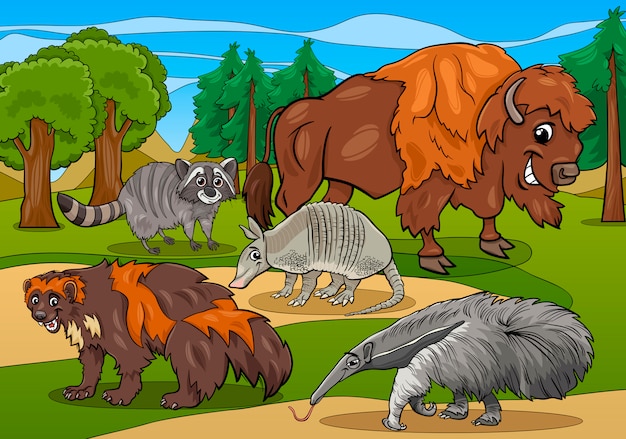 mammals animals cartoon illustration