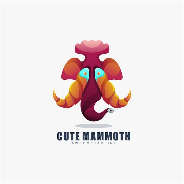 Mammoet kleurrijk logo-ontwerp