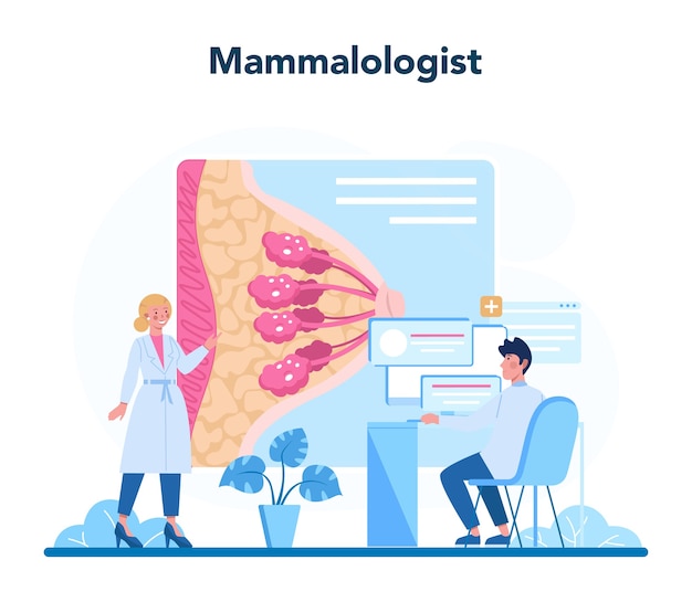 Вектор Иллюстрация концепции маммолога