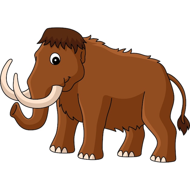 Vettore clipart colorato del fumetto animale mammut