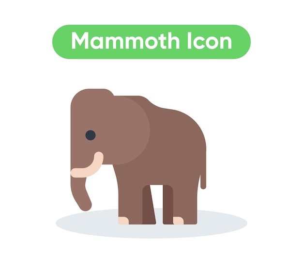 Mammoth animal vector emoji icon illustration