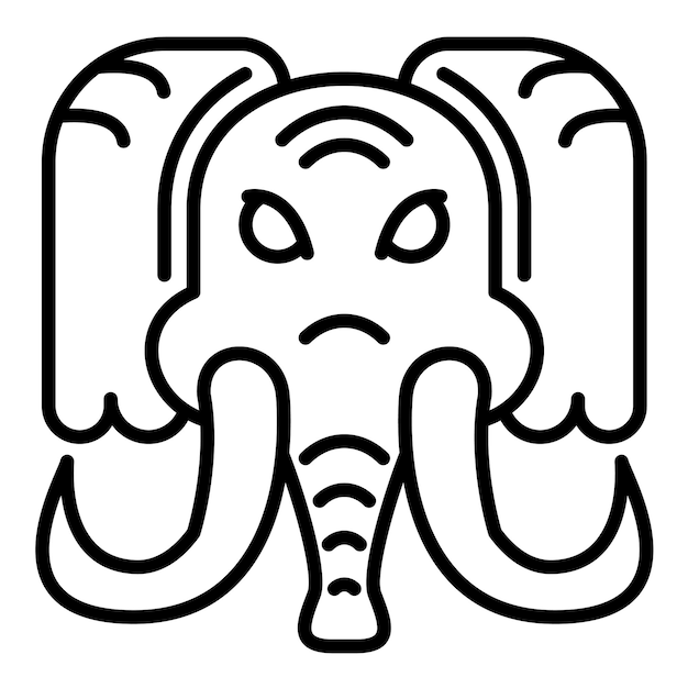 Vector mammoth line illustration