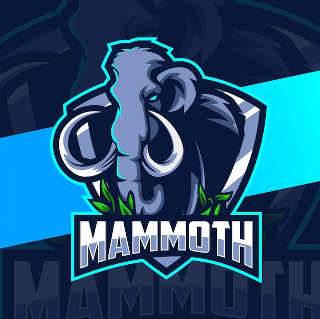 Mascotte mammut esport logo design