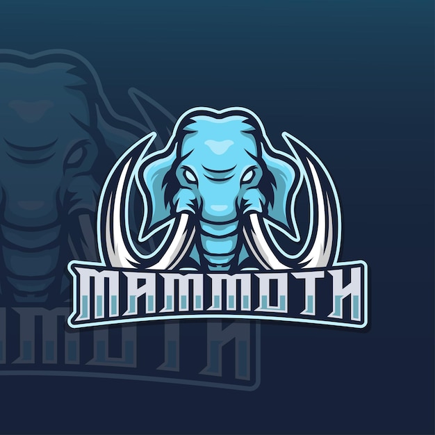 Modello di gioco con logo mascotte mammut