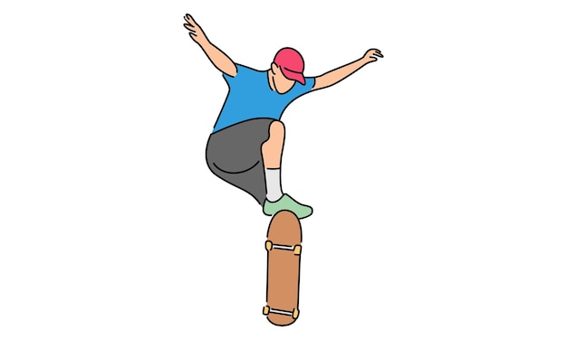 Man aan het skateboarden