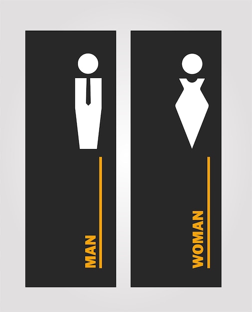 Вектор Знаки мужского и женского туалета