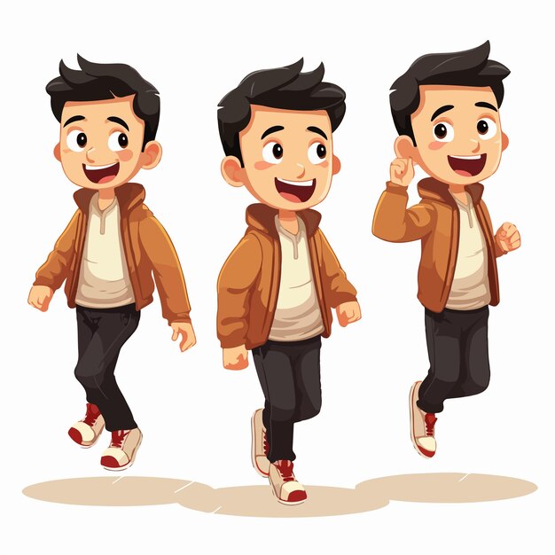 Man asian in flat design