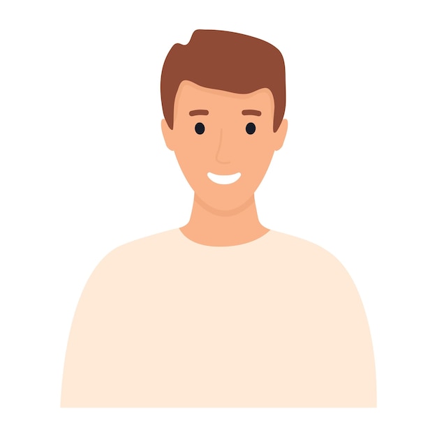 Man avatar character. Male portrait. Flat design.