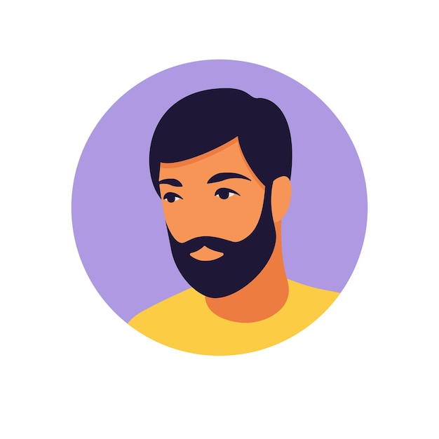 Man avatar. Portrait of a man. Minimalist. Flat. Illustration