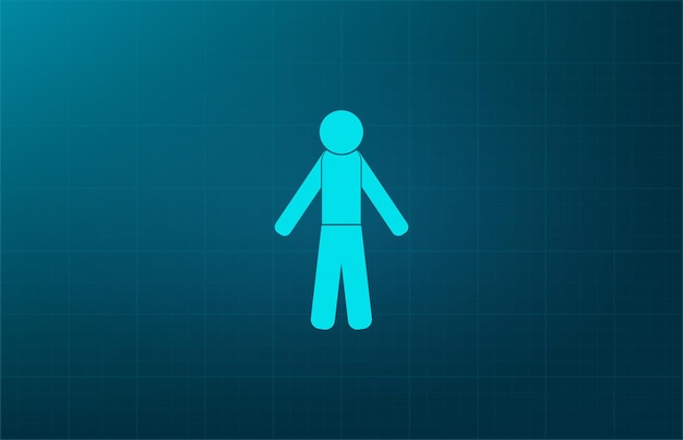 Man avatar symbol Vector illustration on blue background Eps 10