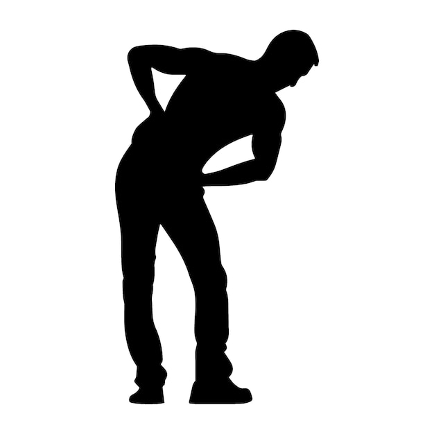 a man back pain vector silhouette