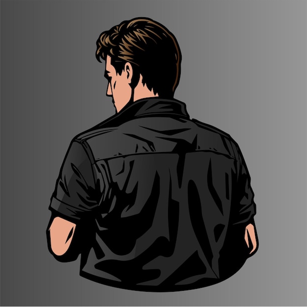 man back side illustration