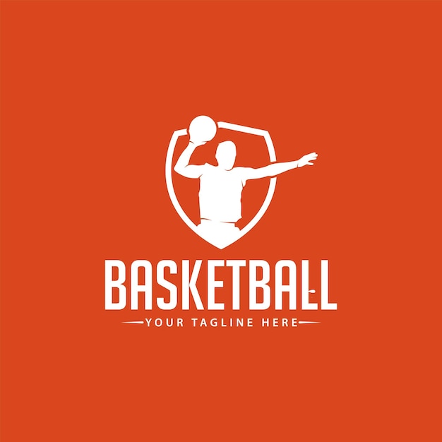 Man basketbal logo vector ontwerpsjabloon