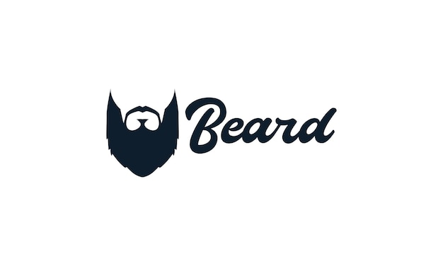 Uomo barba faccia vecchio logo vintage vettore icona design