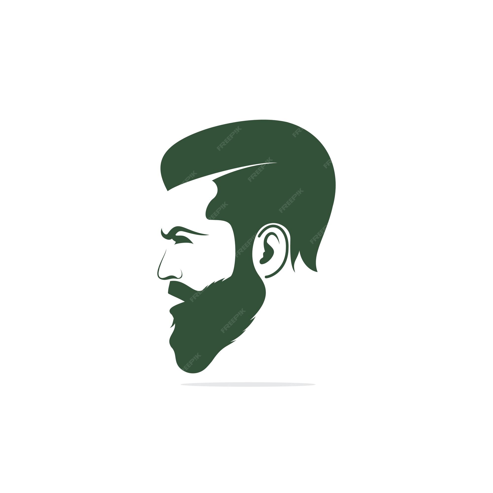 Bearded men face hipster character Royalty Free Vector Image