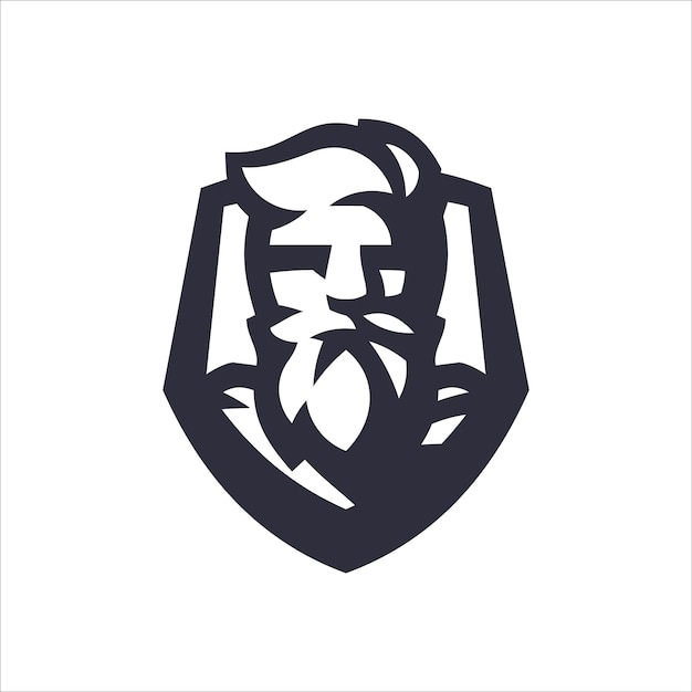 man bearded superhero logo design