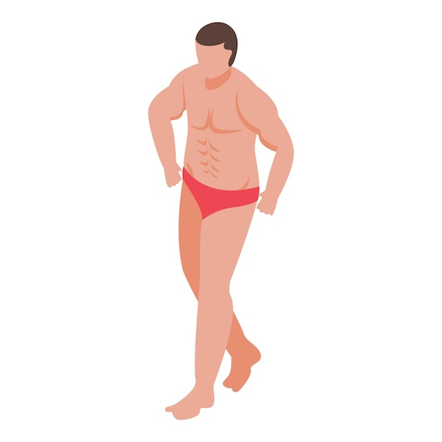 Man bodybuilding pictogram Isometrisch van man bodybuilding vector pictogram voor webdesign geïsoleerd op een witte achtergrond