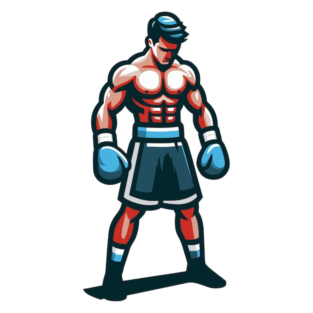 Vector man boxing boxer athlete full body vector design illustration sport fighter box combat