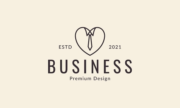 Man business cloth lines with love logo design vector icon symbol graphic illustration