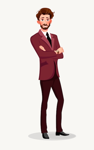 Vector man in business suit.