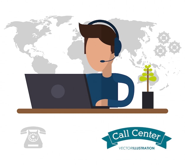 Man call-center wereld hulplijn