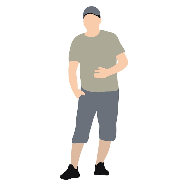 Man in a cap in flat style, isolated, vector