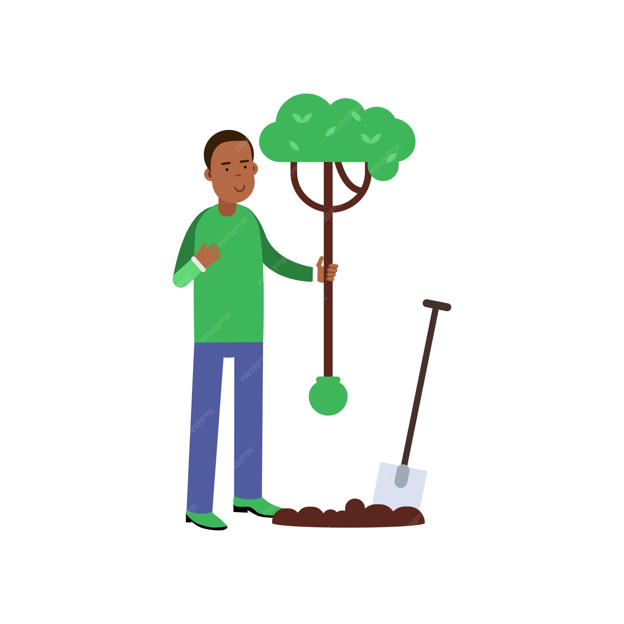 Premium Vector | Man cartoon character planting a tree. contributing into environment preservation. people who protect nature. volunteering male, ecologically clean world. flat vector illustration isolated on white. Premium Vector | Man cartoon character planting a tree. contributing into environment preservation. people who protect nature. volunteering male, ecologically clean world. flat vector illustration isolated on white.