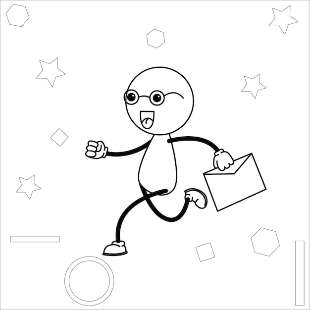 Man cartoon gesture vector illustration off to work