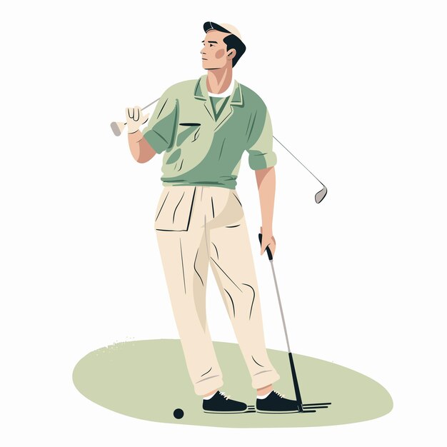 man cartoon golf player