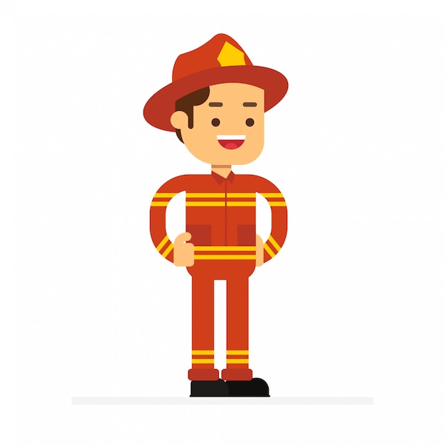 Man character avatar icon.firefighter in uniform