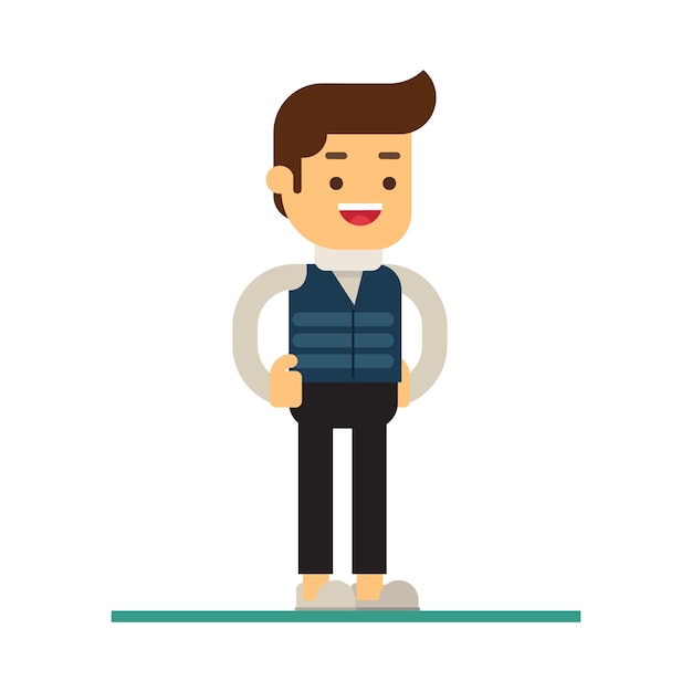 Man character avatar icon.Man in autumn season clothes